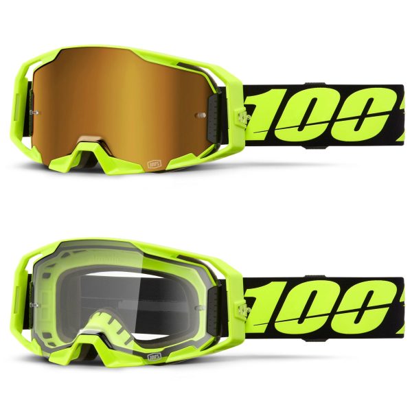 100% ARmatic Motocross Goggles - Neon Yellow