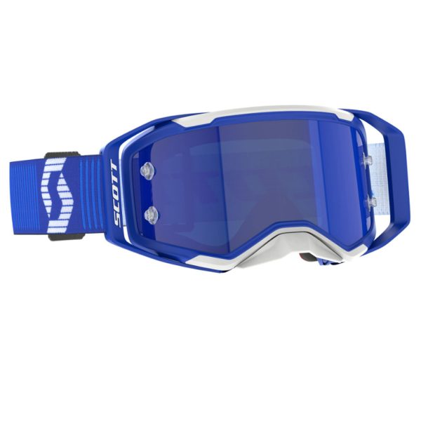 2025 Scott Prospect Motocros Goggles - Blue White / Blue Chrome Works Mirror Lens