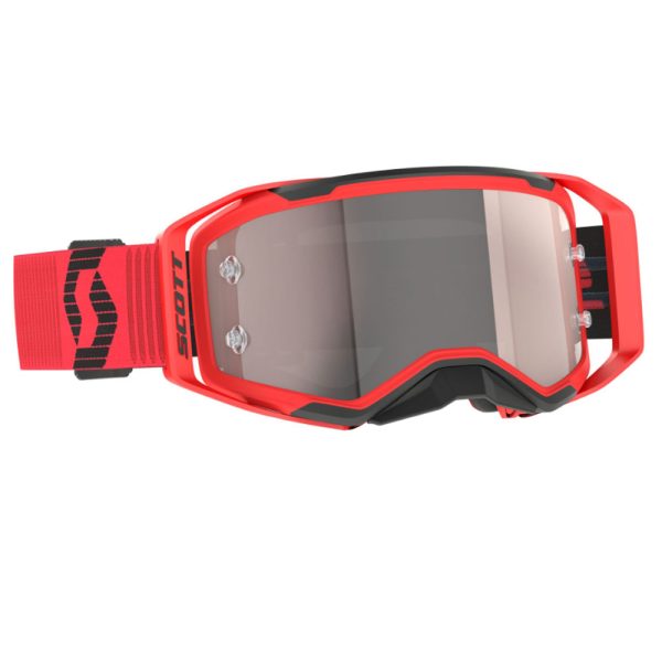 2025 Scott Prospect Motocros Goggles - Red Black / Silver Chrome Works Mirror Lens