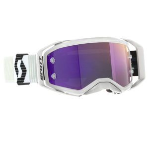 2025 Scott Prospect Motocros Goggles - White Black / Purple Chrome Works Mirror Lens